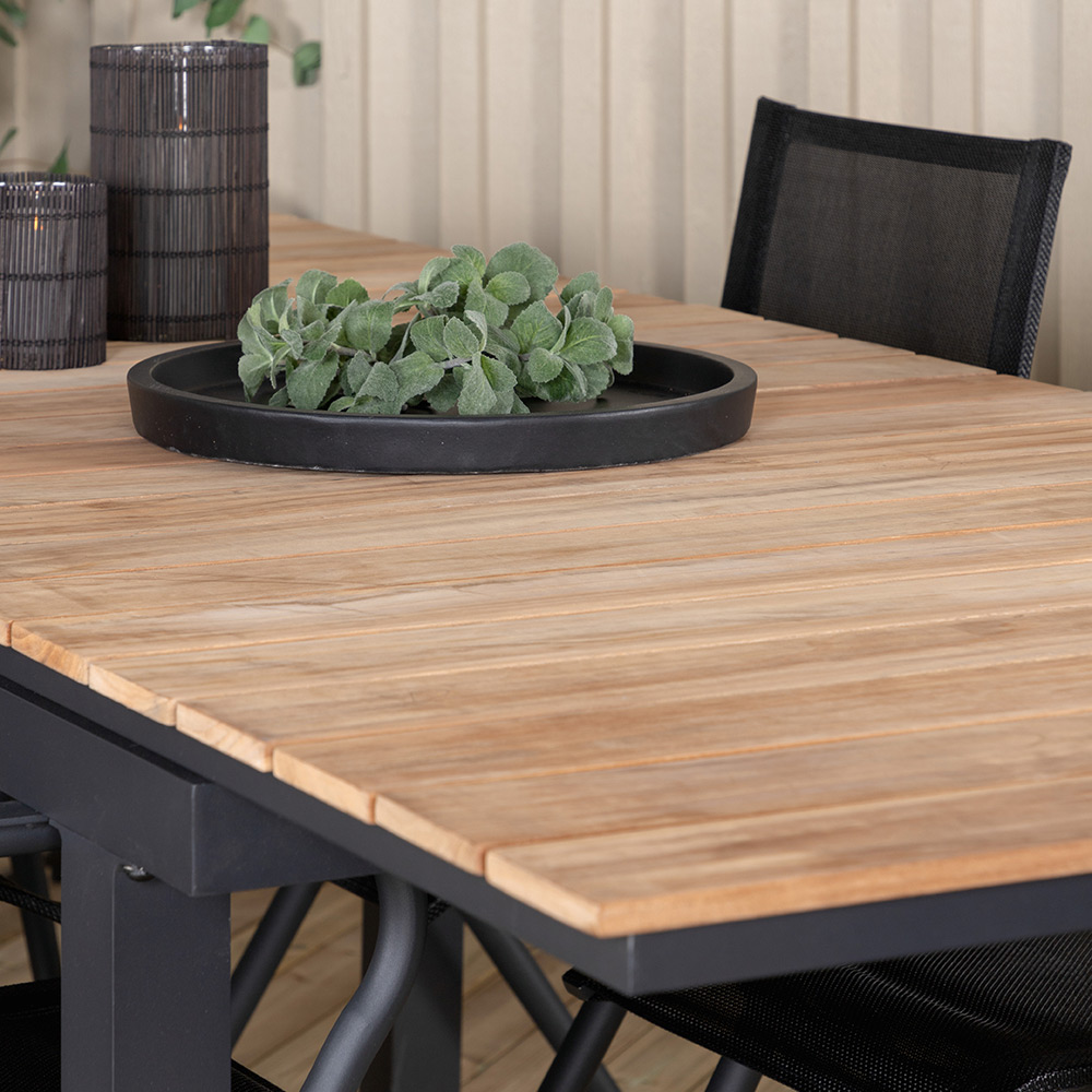 Matgrupp Venture Home Mendi med 6 Act Stolar Svart