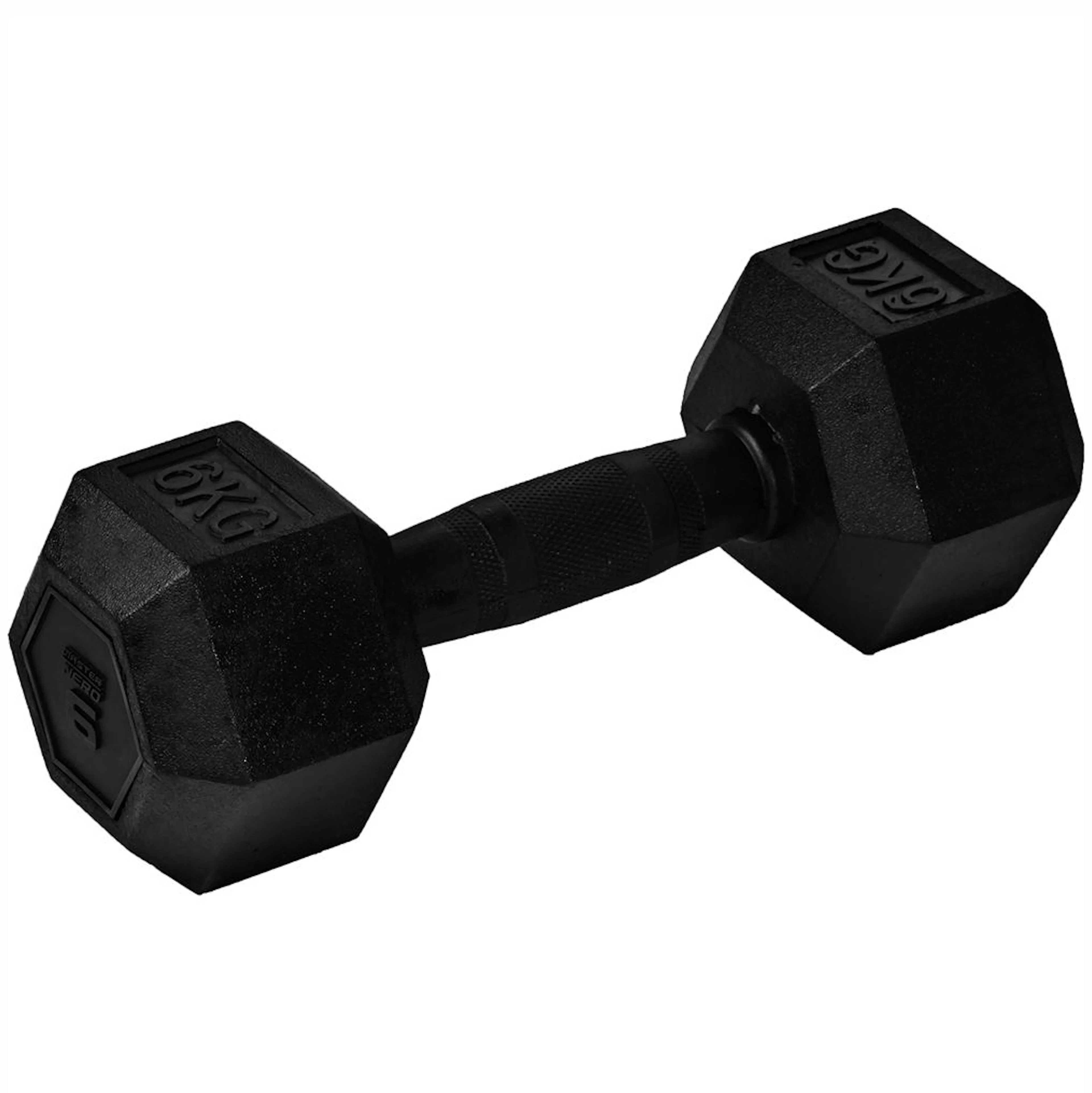 FULLY COVERED RUBBER HEX.DUMBBELL 6kg 6 kg