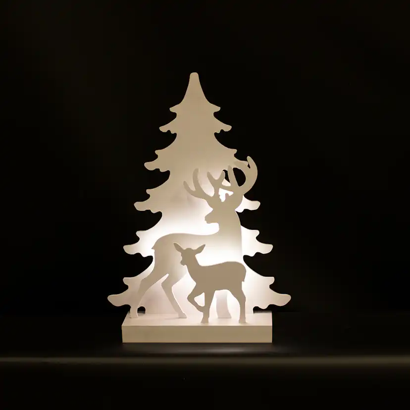 Juldekoration Nordic Winter 3D LED med Renmotiv