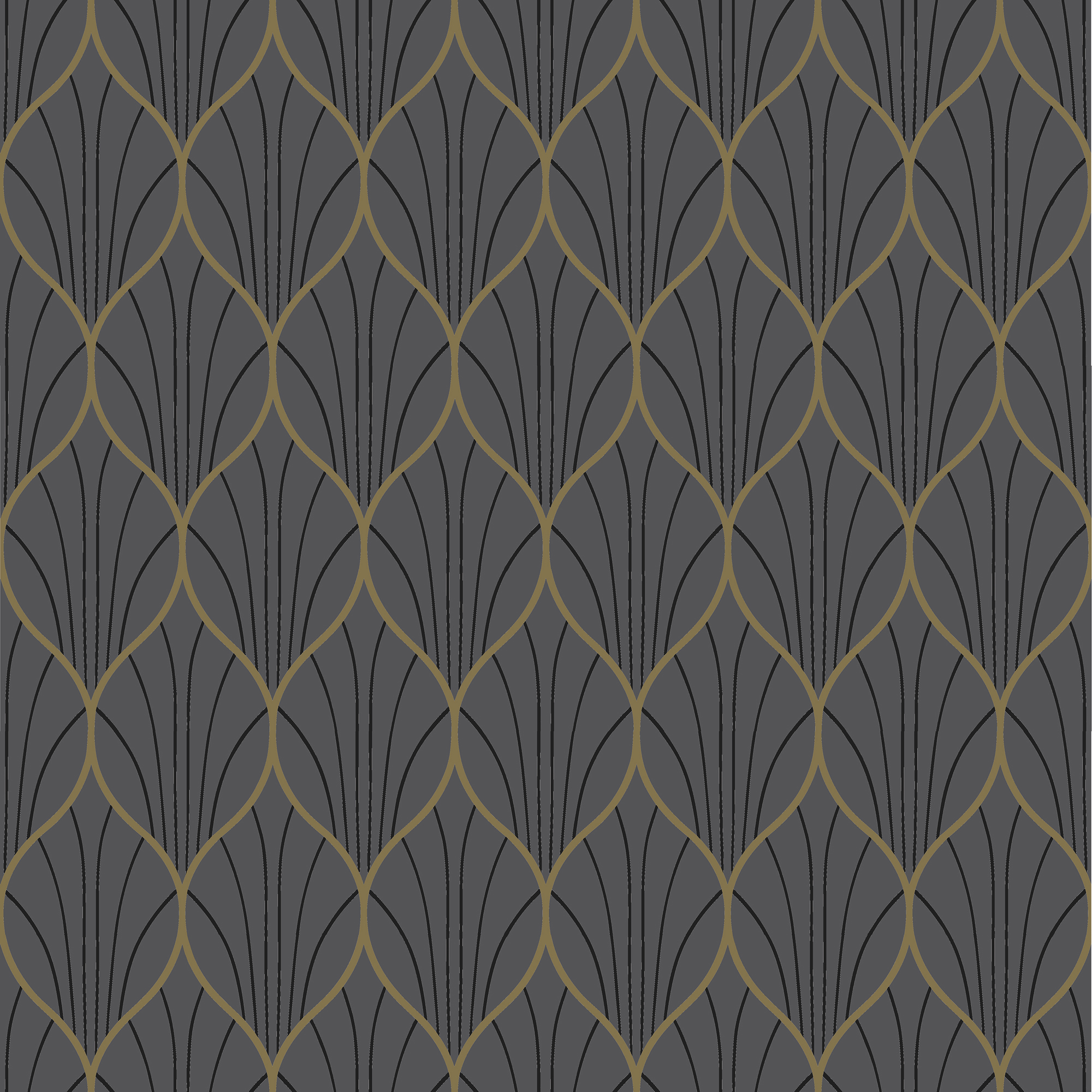 Tapet Duro Art deco, Svart