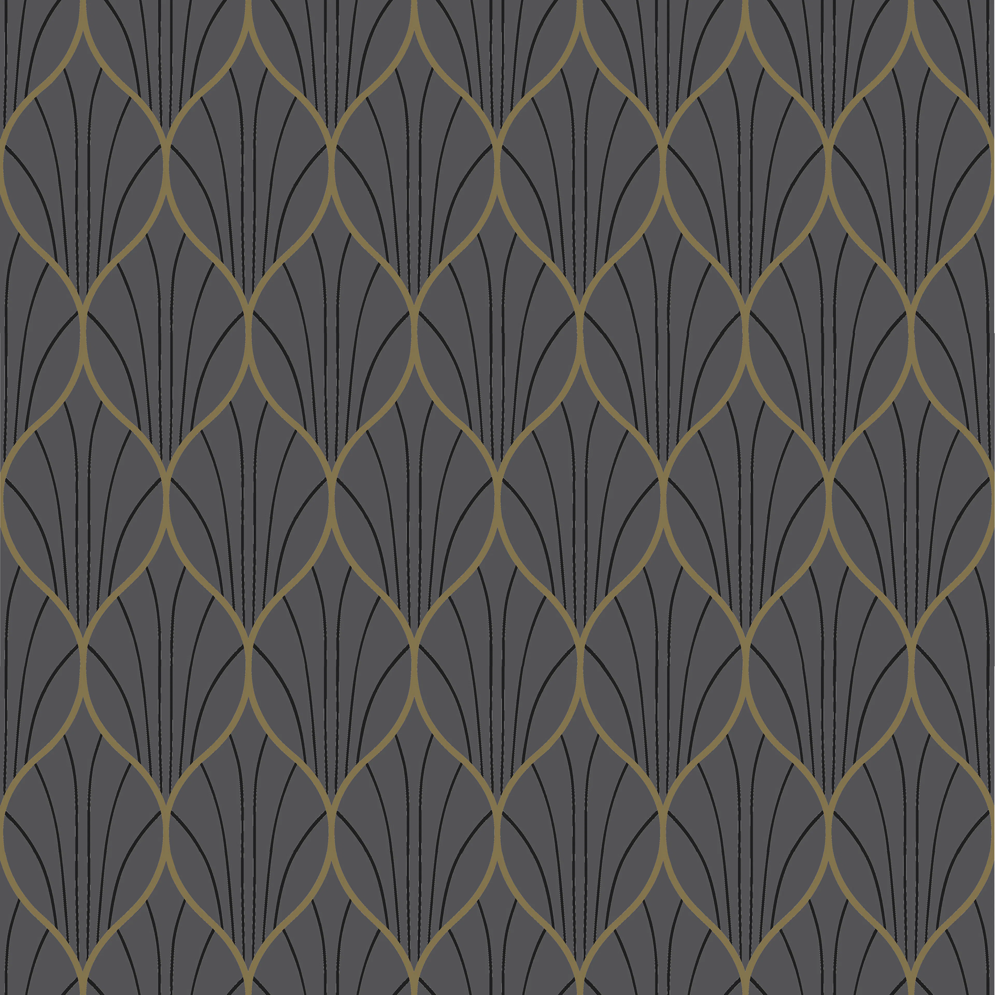 Tapet Duro Art deco, Svart