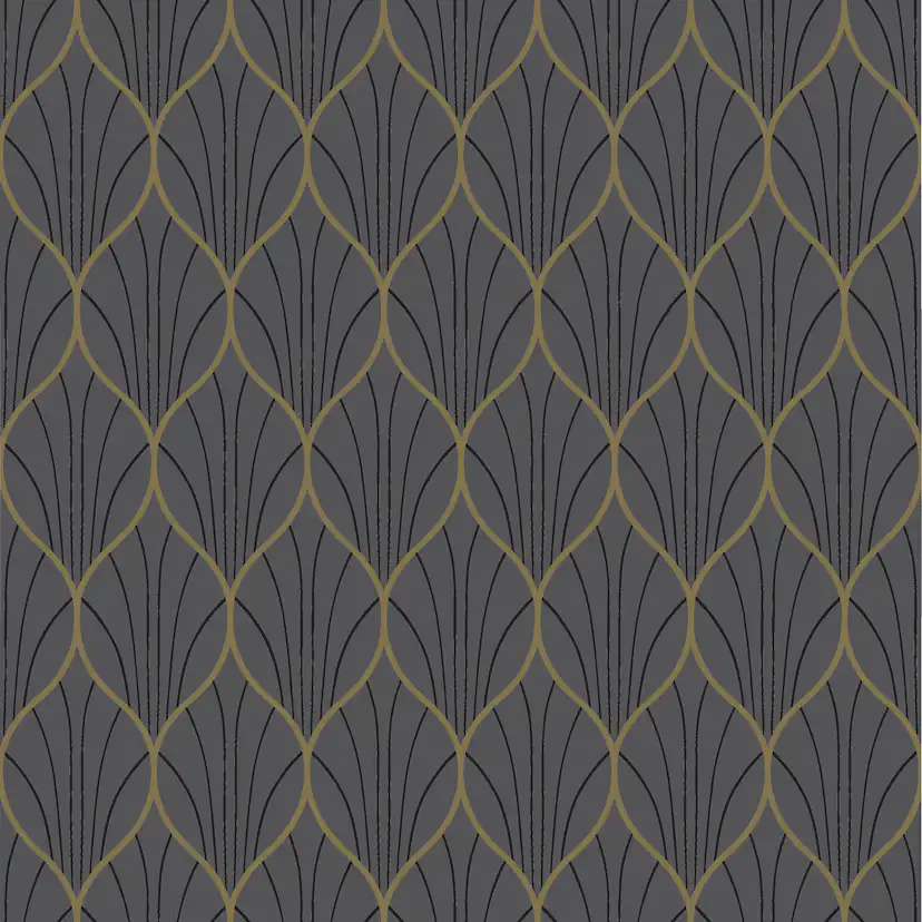 Tapet Duro Art deco, Svart