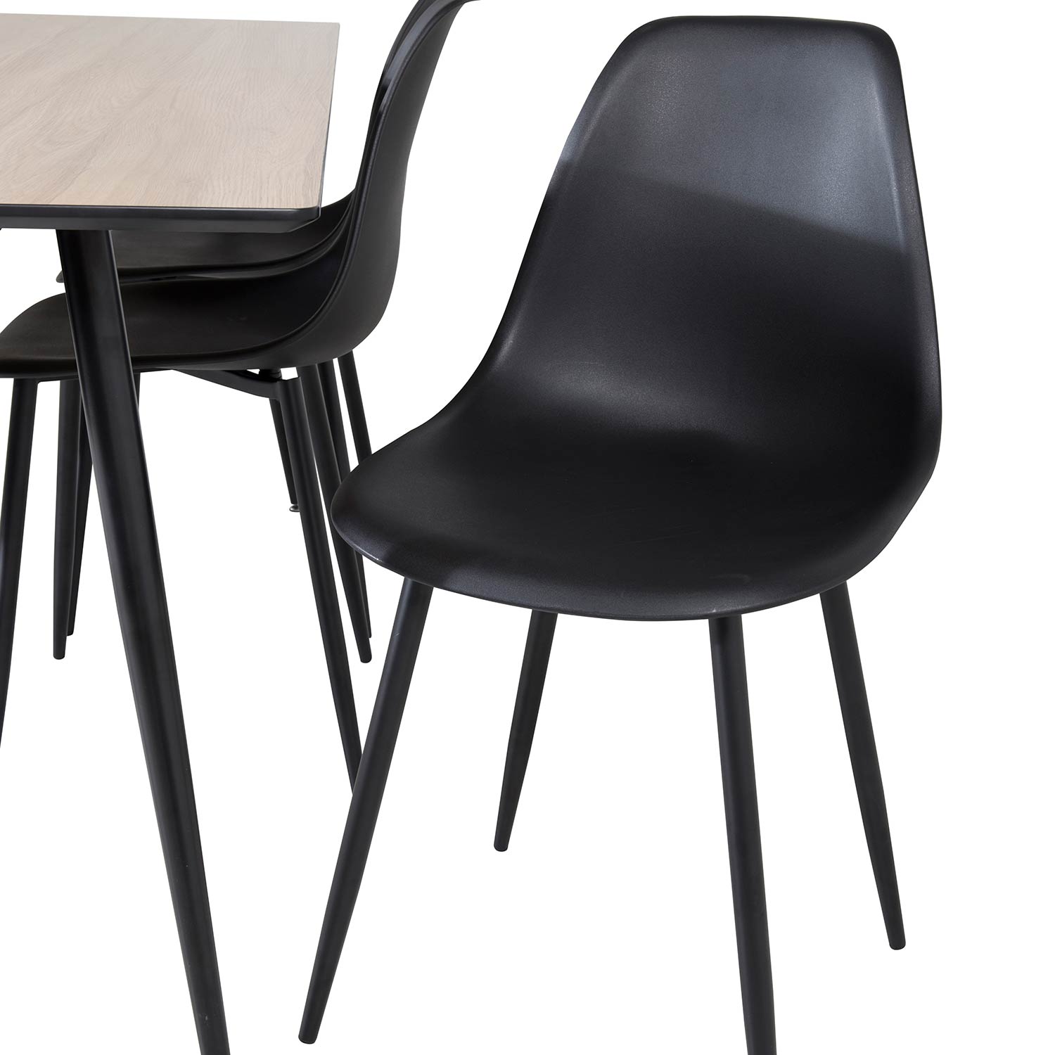 Silar Table -Melamine+Polar  Chair - / Black _6 Natur/Svart