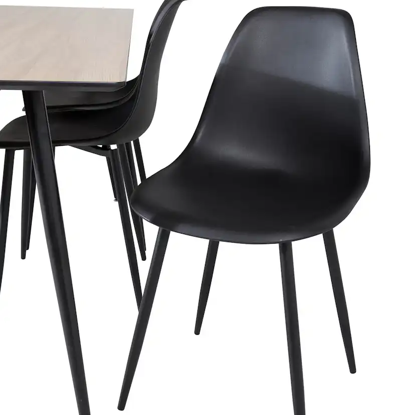 Silar Table -Melamine+Polar Chair - / Black _6 Natur/Svart