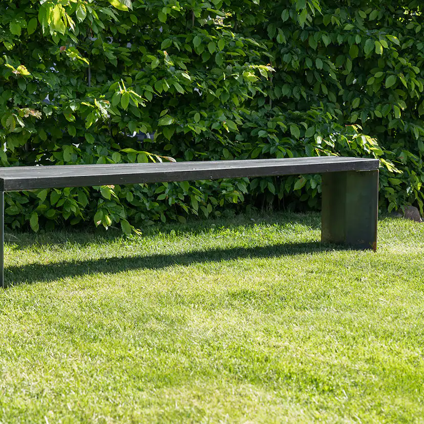 Parkbänk 2-pack bänkstativ corten Corten