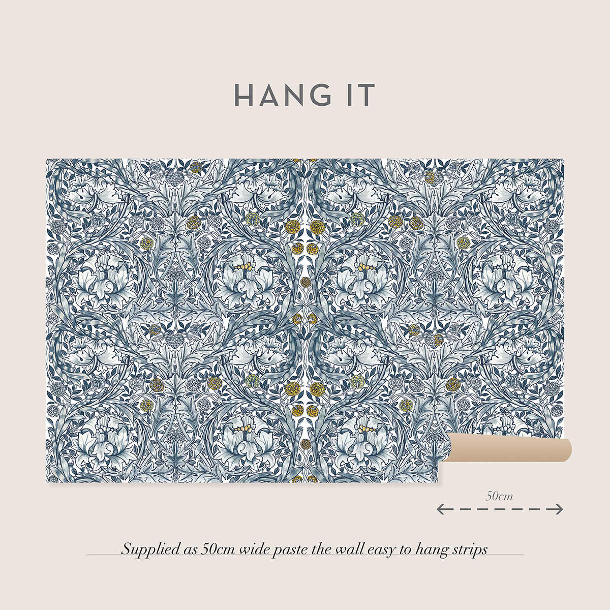 Fototapet William Morris At Home African Marigold Blue