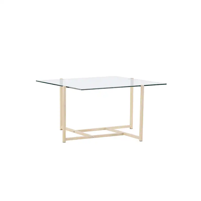 Hybrid Sofa Table 80x80 cm - Glass/Nature / Transparent