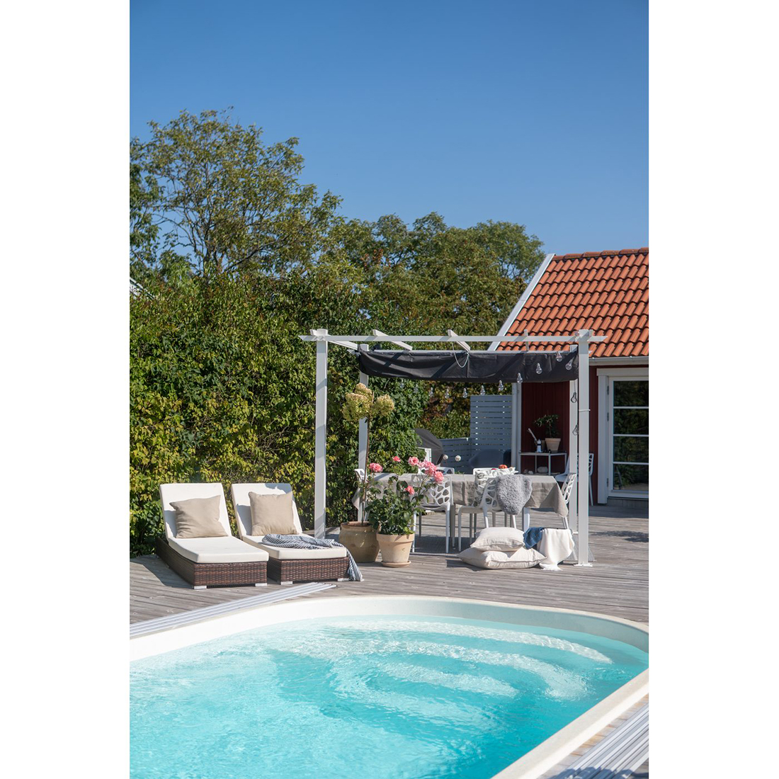 Pergola 3x3 m Vit Vit/Vit