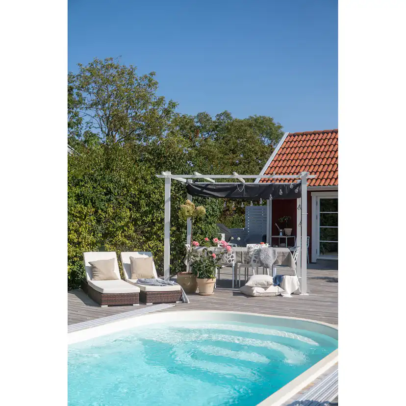 Pergola 3x3 m Vit Vit/Vit