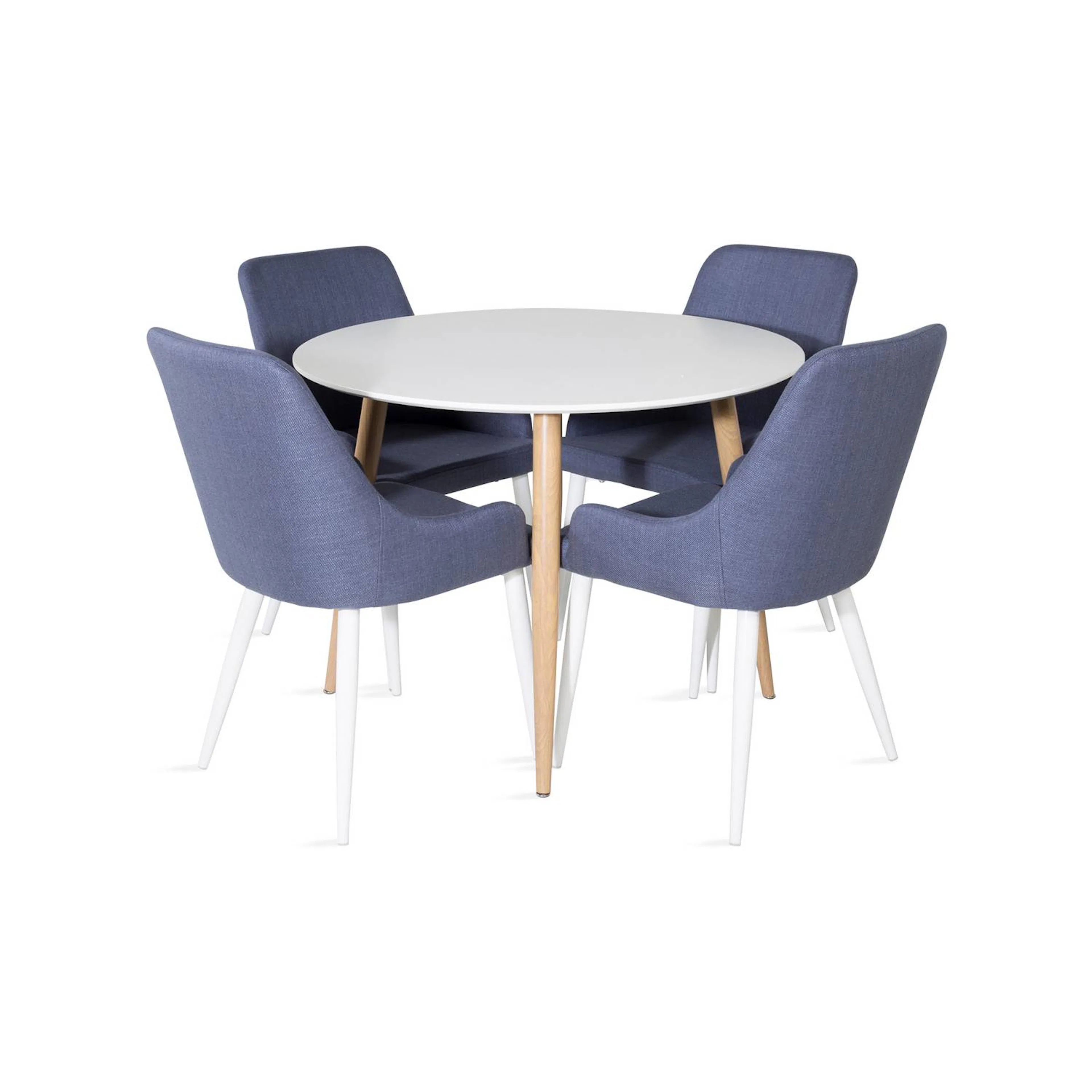 Matgrupp Basic Home Pelle Runt Matbord 100 cm med 4 Ridones Matstol