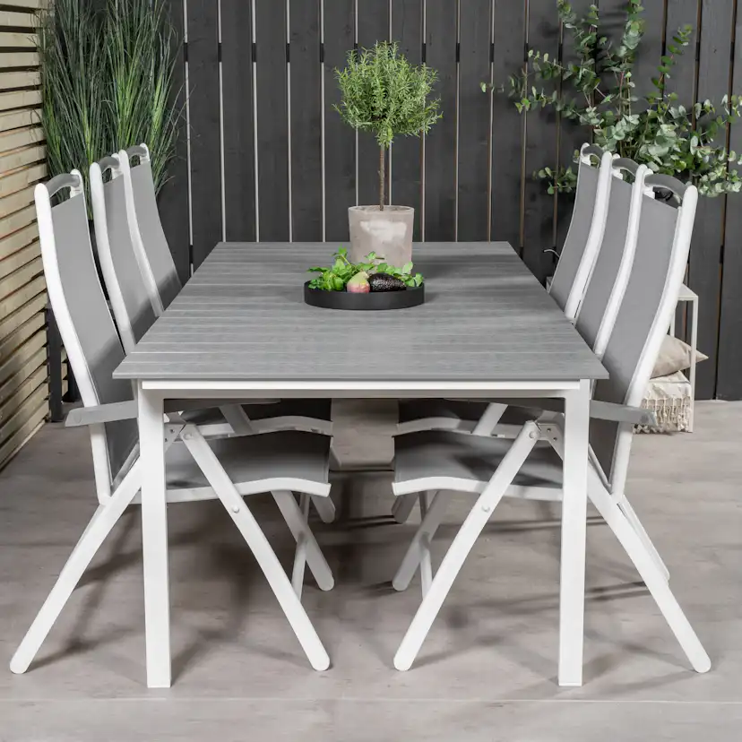 Levels Dining Table 224/324*100 - White Alu / Grey Aintwood Grå