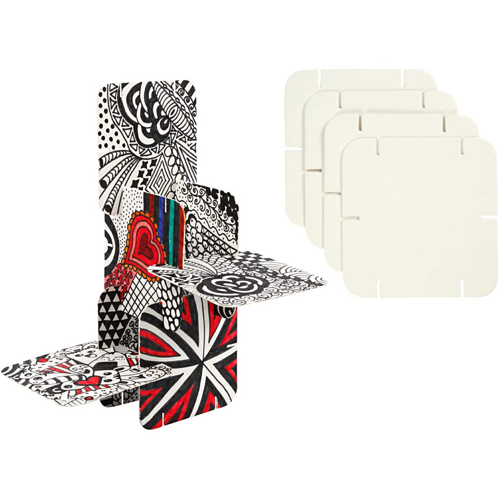 Konstruktionsbrickor Creativ Company Puzzle Stl 9,3x9,3 cm Vit 1 Förp