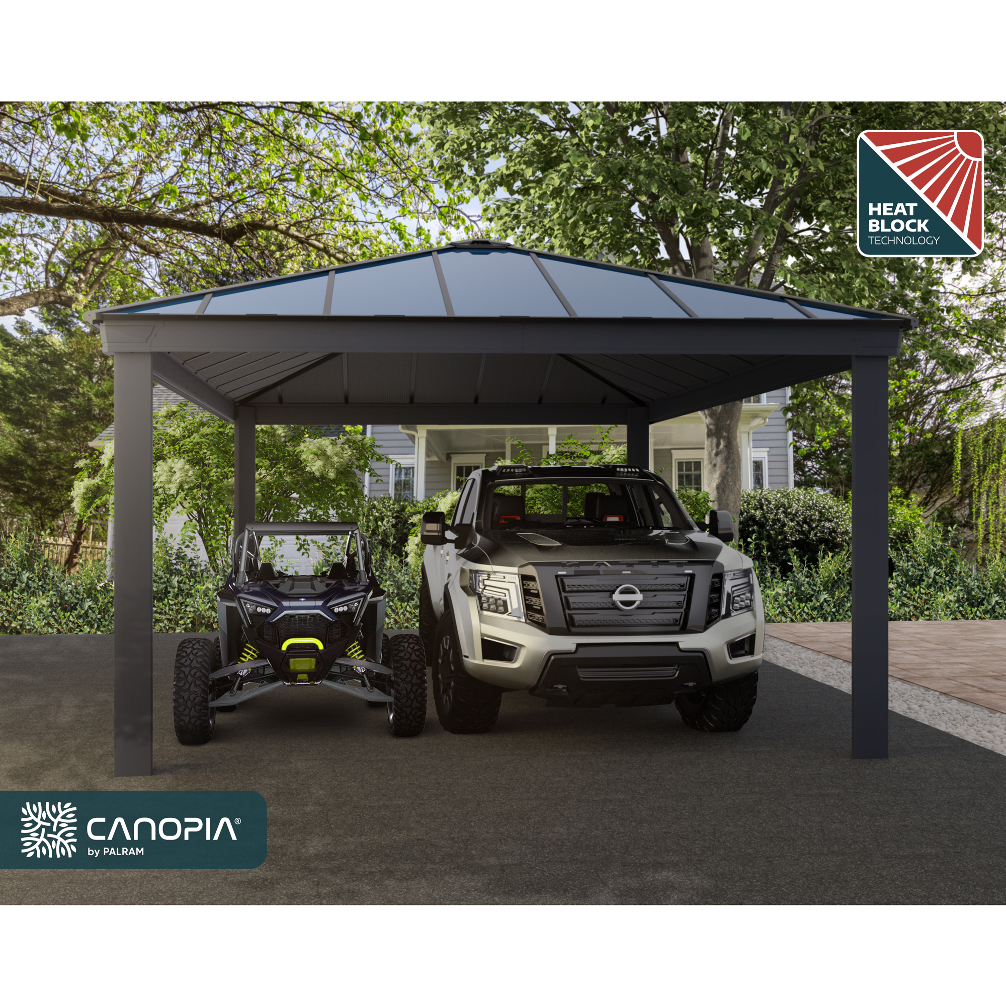 Carport Canopia by Palram Colorado Metall Dubbel Apex 4,3 X 6 m