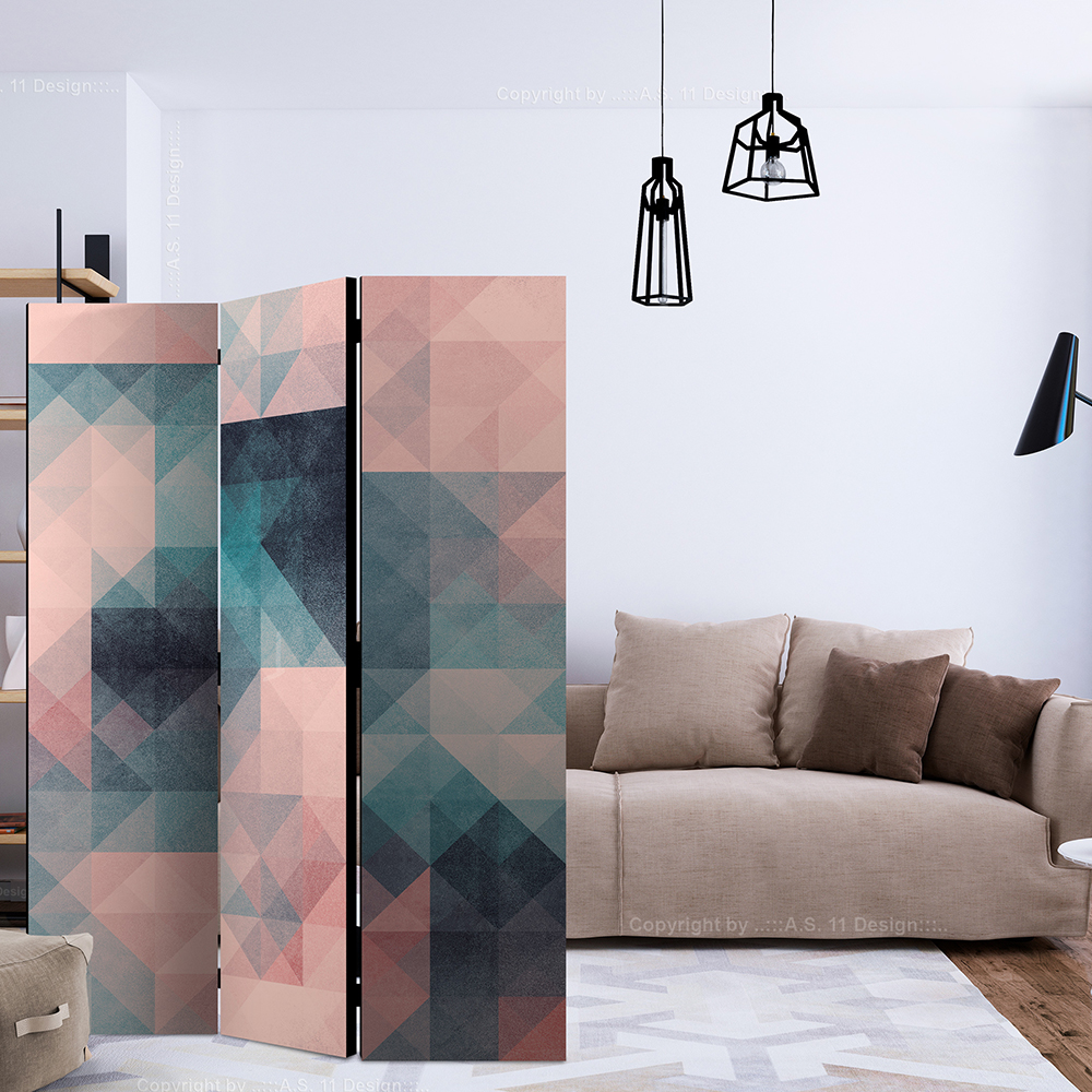 Rumsavdelare Skärmvägg Arkiio Pixels Green And Pink 135x172 cm
