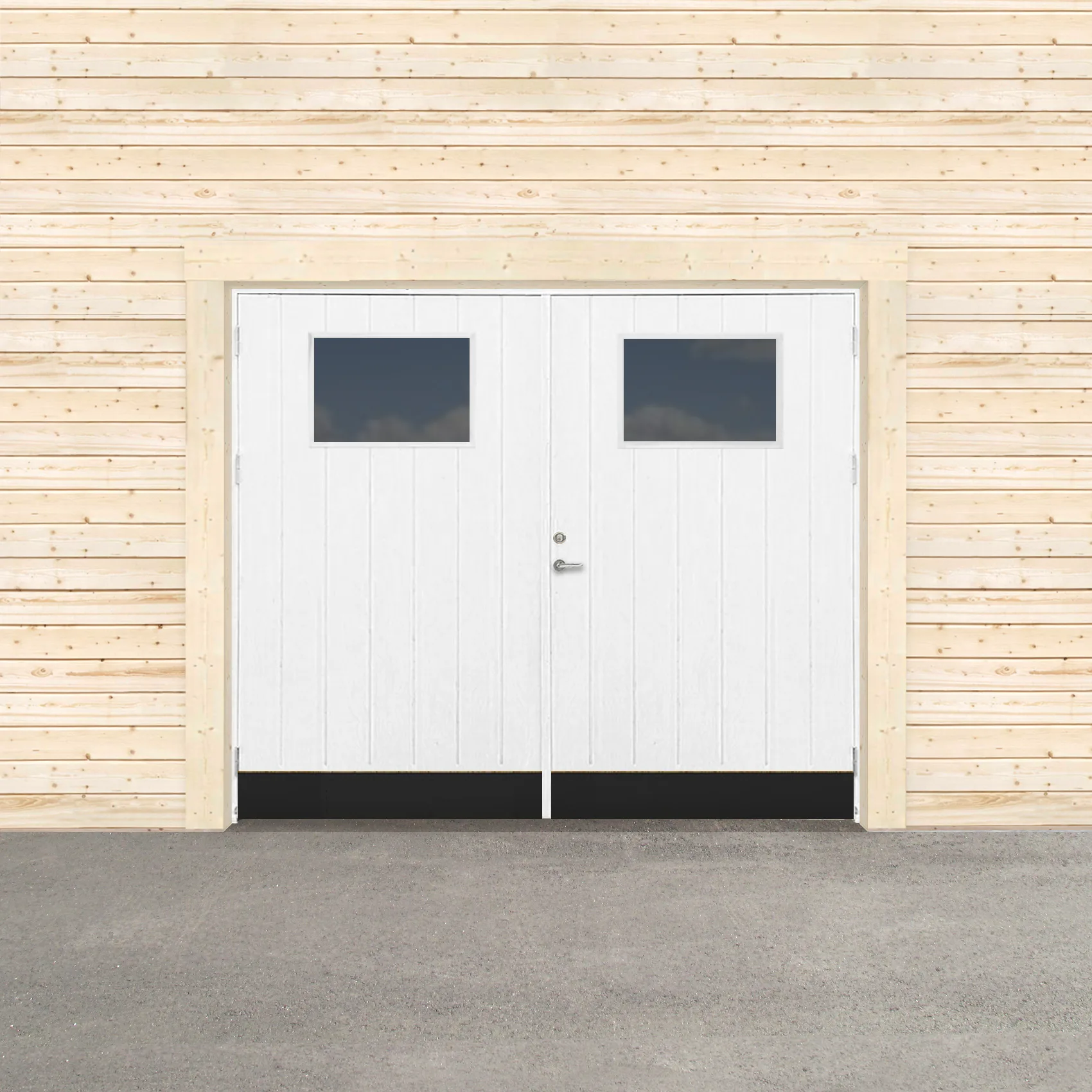 GARAGEPORT VARM GLASFÖNSTER 250X210 H - GRUNDMÅLAD BxH: 250x210 cm