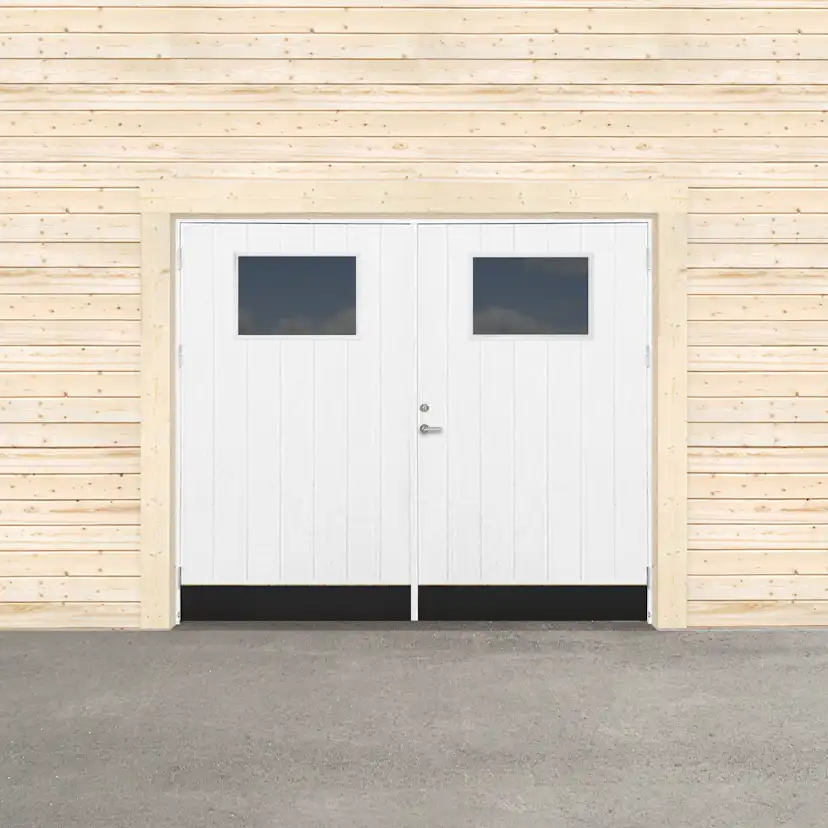 Garageport Sveadörren Varm Glasfönster Grundmålad