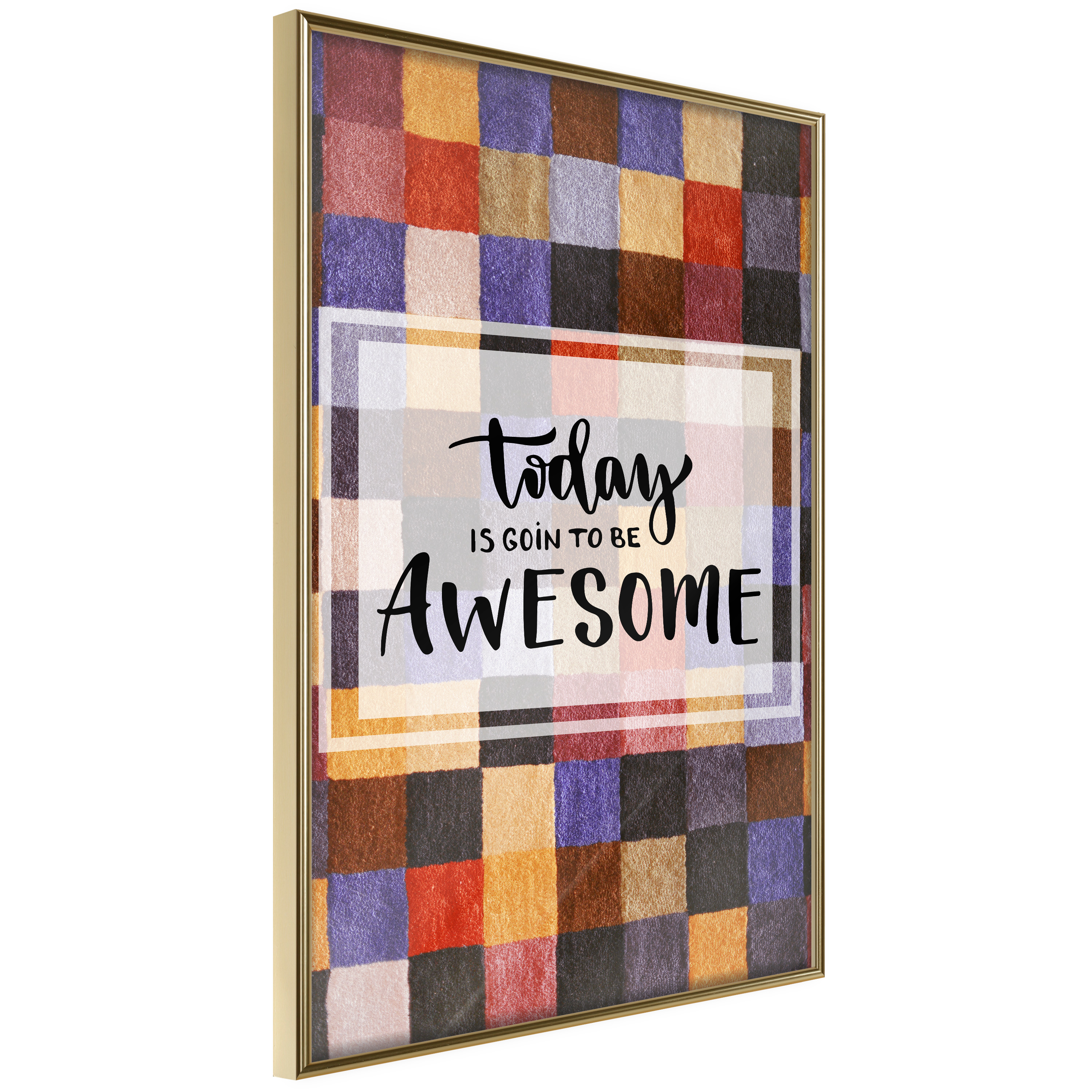 Affisch - Today Is Goin To Be Awesome [Poster] 30x45 Guld ram, 30x45 cm