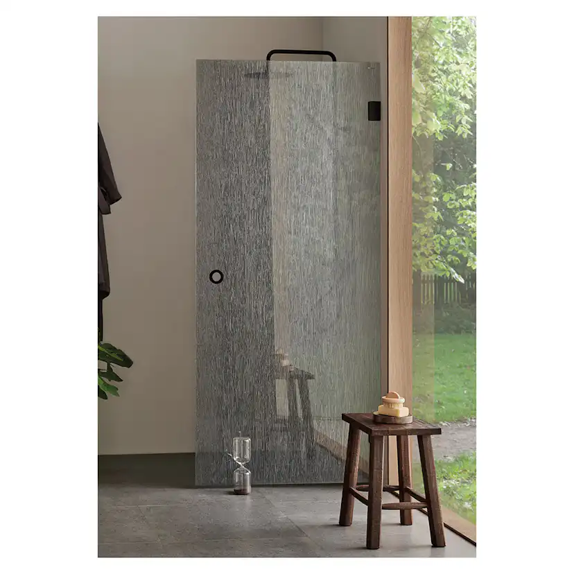 DUSCHDÖRR INFINITY LACE 90 SVART 888x2000, Svart, Lackerad