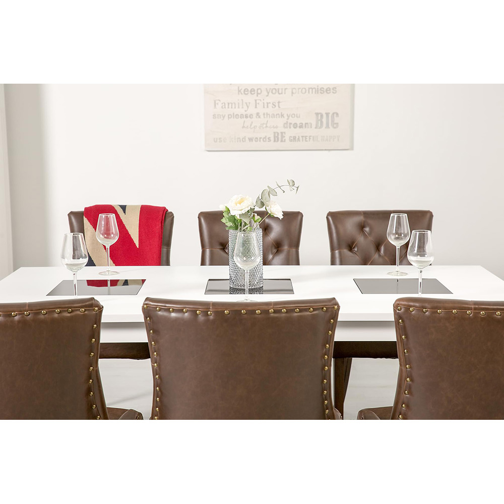 Matgrupp In Living Jasmin 180 cm med 6 Tuva Fåtölj Vit/Brun