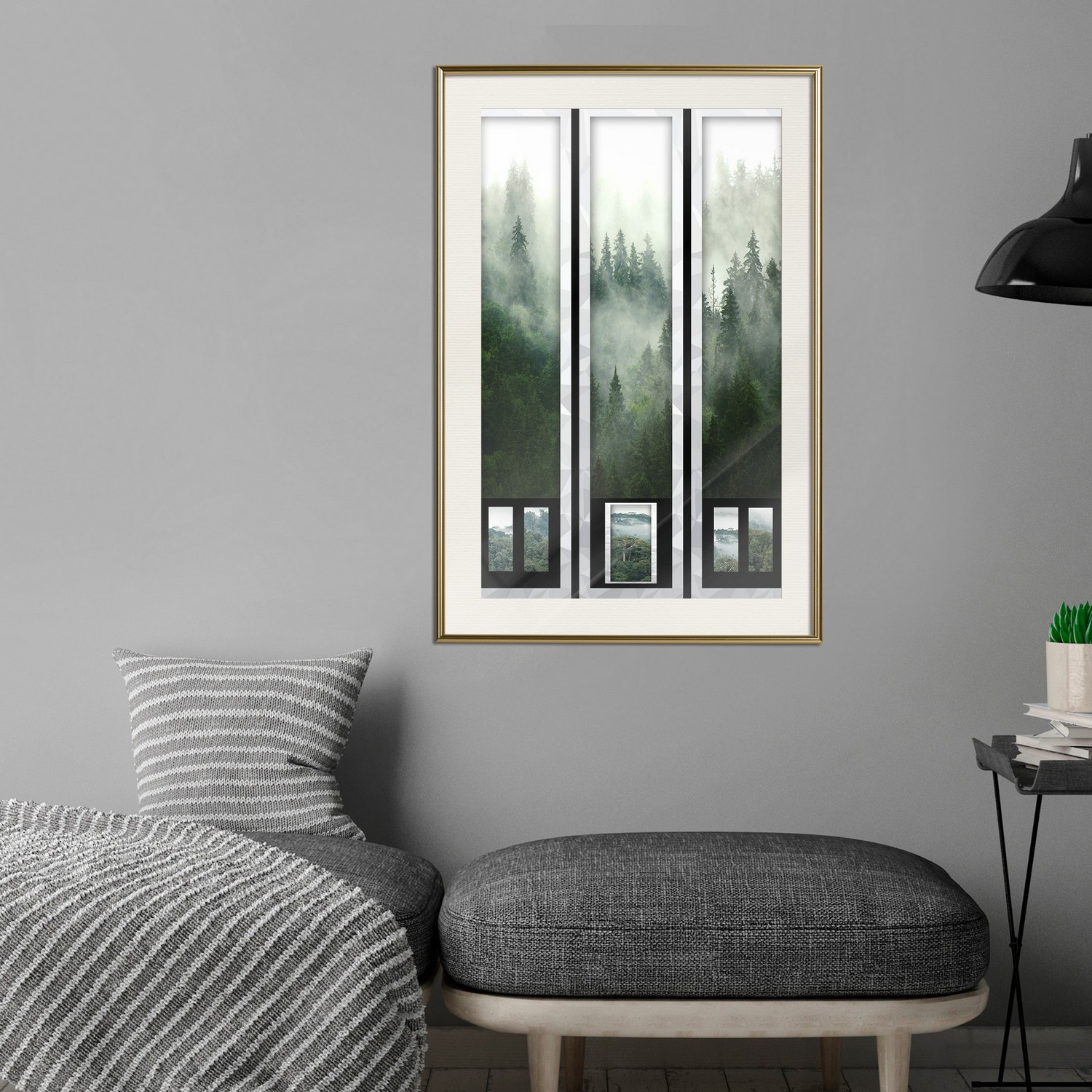 Affisch - Memories Cards [Poster] 30x45 Guld ram med passepartout, 30x45 cm
