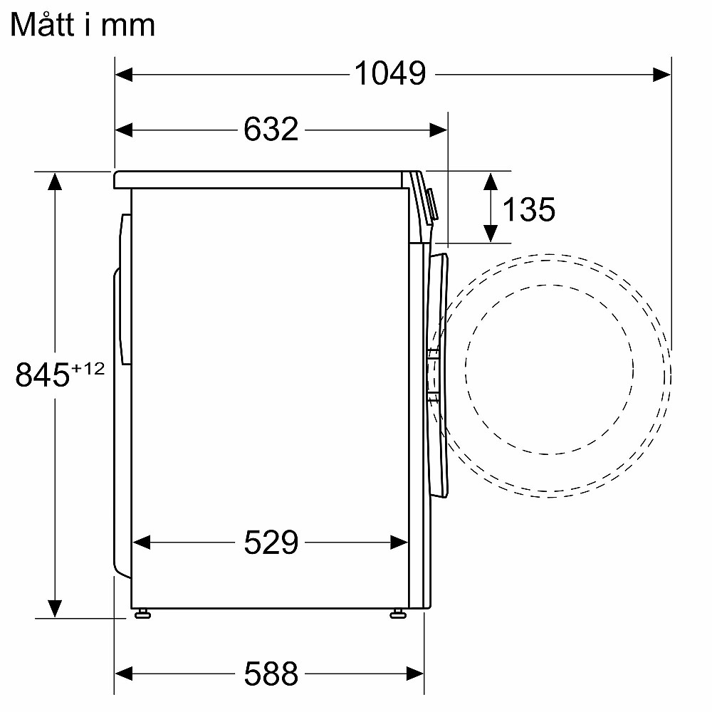 Frontmatad Tvättmaskin Siemens WG54G2ZODN iQ500 10kg Vit