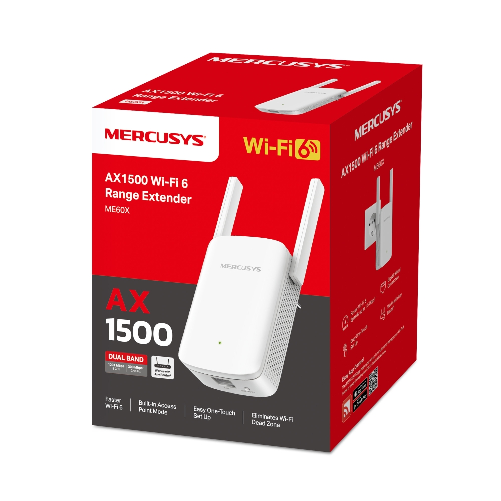 Extender Mercusys ME60X AX1500 Wi-Fi Range Extender