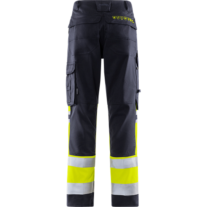 Flamestat byxa stretch 2162 ATHF, kl 1 Storlek: D84, Gul/Marinblå
