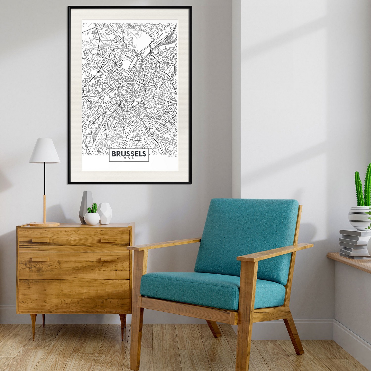 Poster Artgeist Affisch Map of Brussels