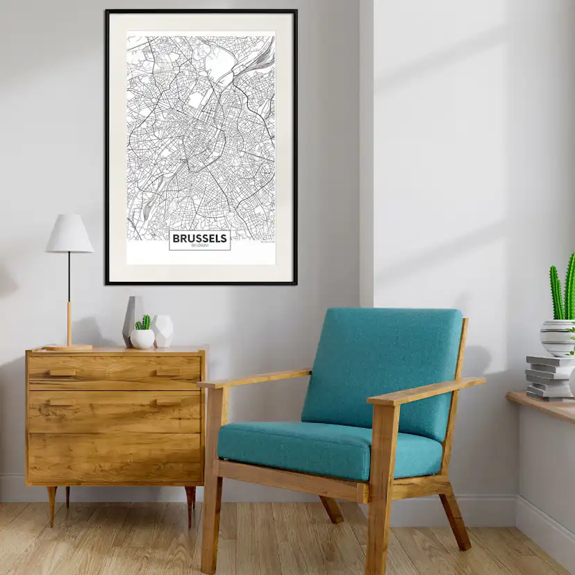 Poster Artgeist Affisch Map of Brussels