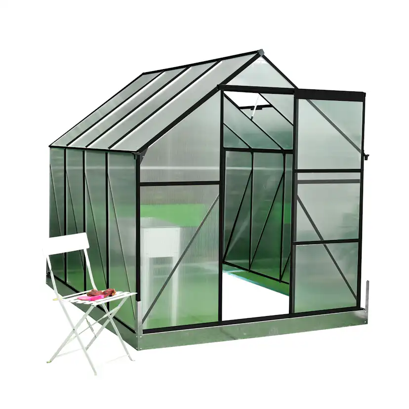Växthus Mag-Pro 4,8 m² Svart Med Sockel