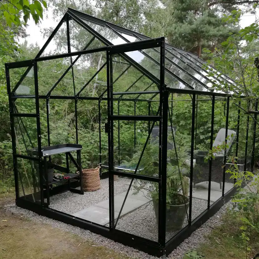 Växthus Lykke Hybrid 97 m2 Svart