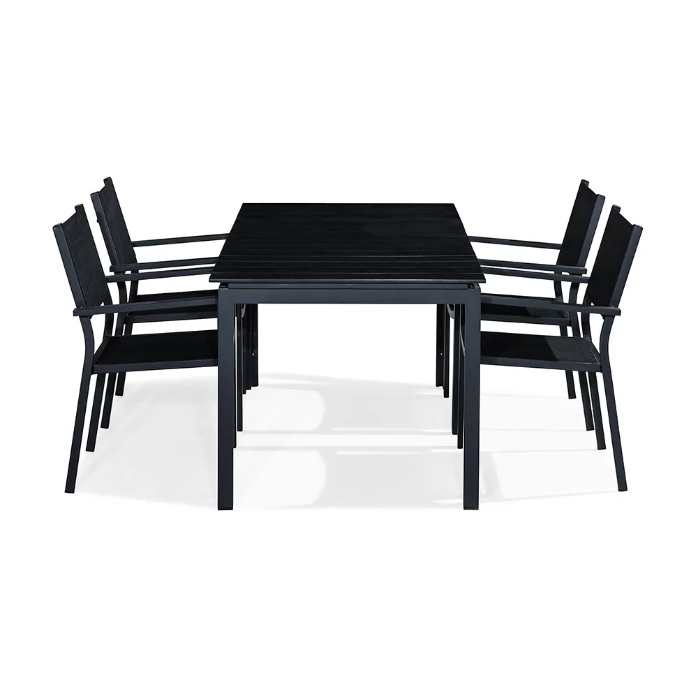 Matgrupp Comfort Garden Tunis 152-210x90 Aintwood med 4 Stapelstolar