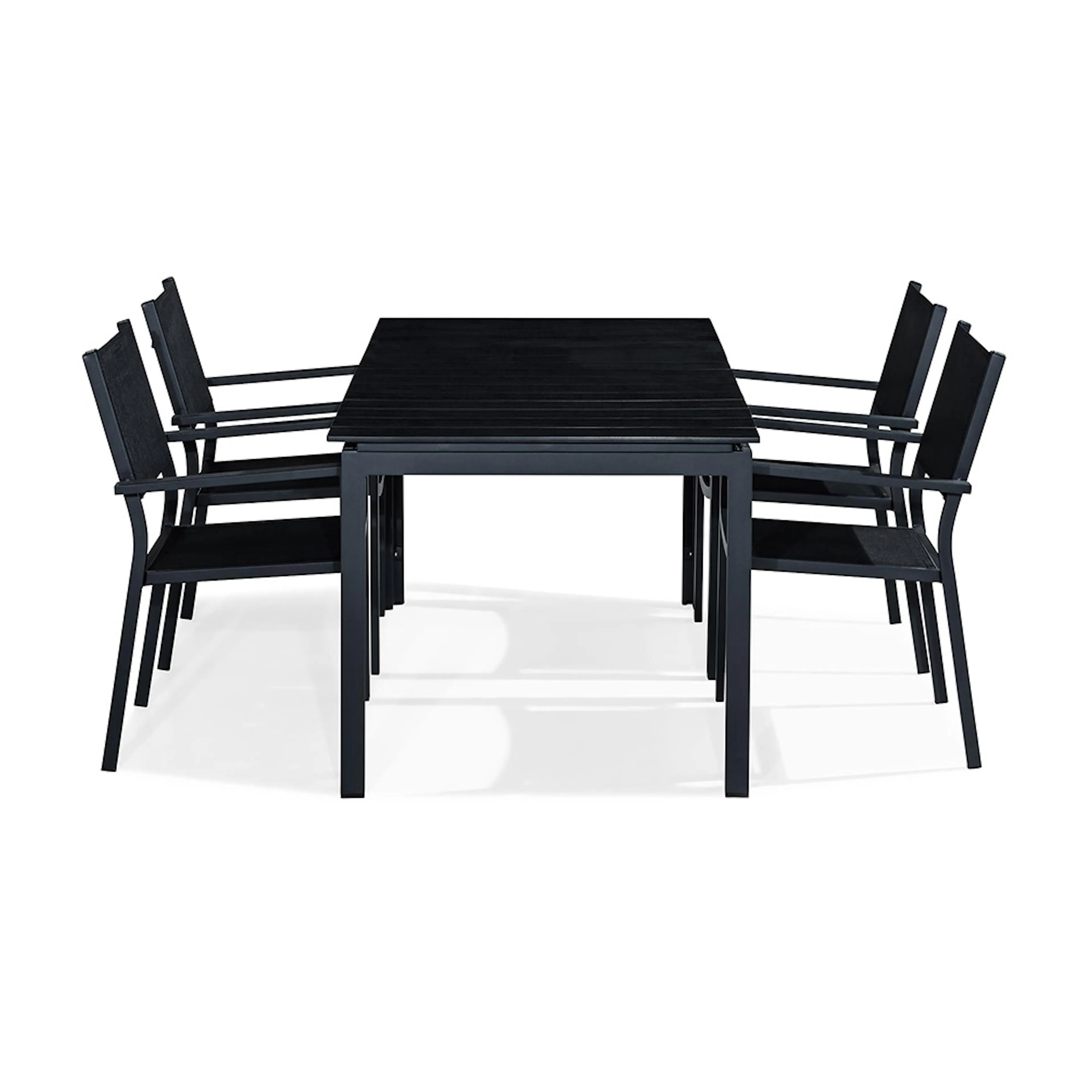Matgrupp Comfort Garden Tunis 152-210x90 Aintwood med 4 Stapelstolar