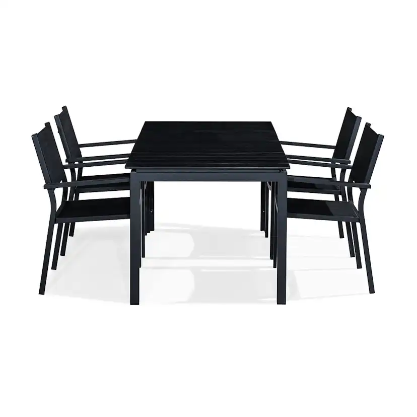 Matgrupp Comfort Garden Tunis 152-210x90 Aintwood med 4 Stapelstolar