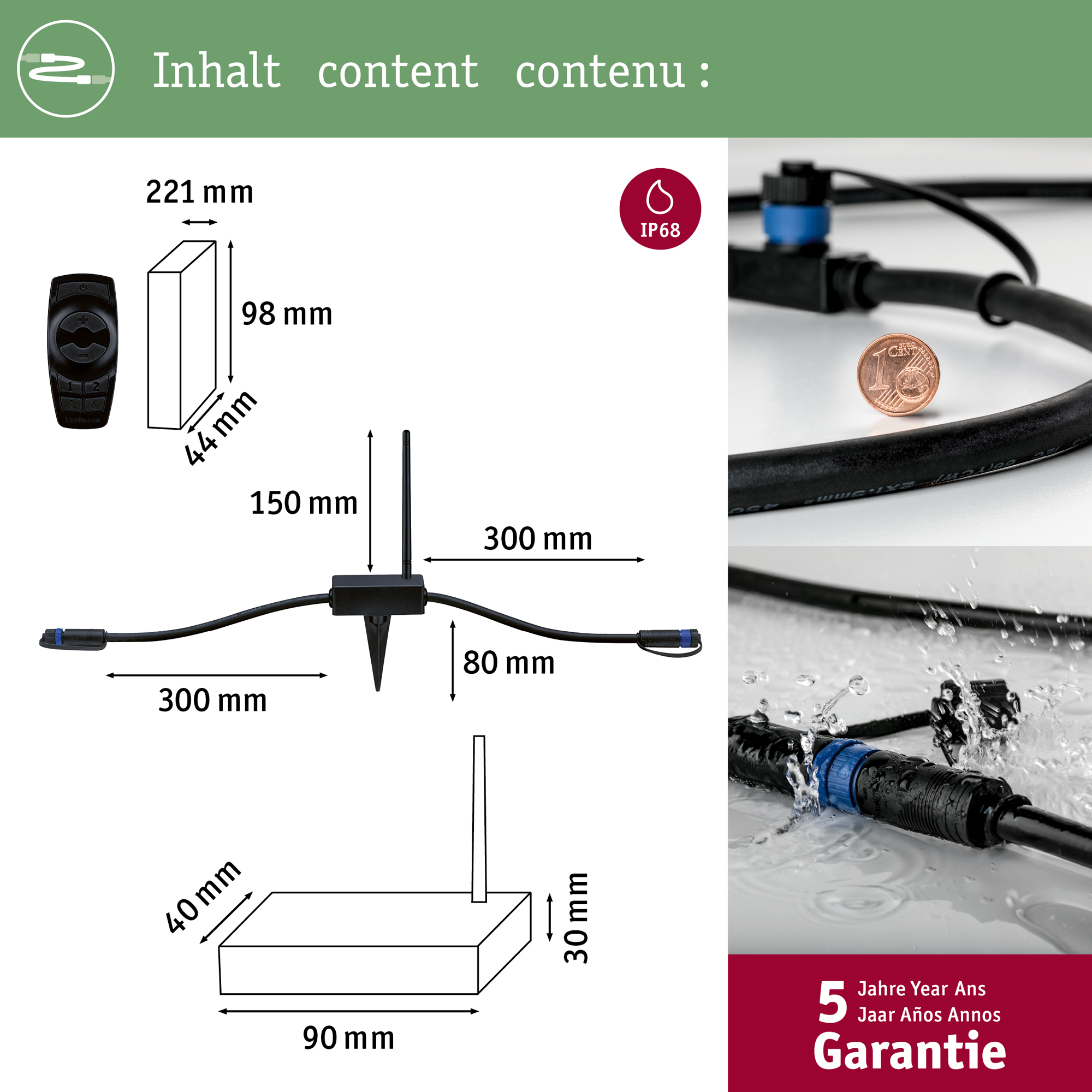 Tillbehör Paulmann Plug & Shine Trådlös Styrenhet IP68 Design: med Fjärrkontroll