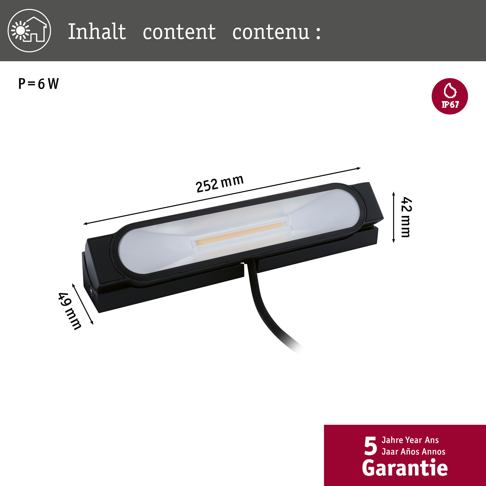 LED Infälld Marksbelysning Paulmann Wallwasher Ito IP67 230V