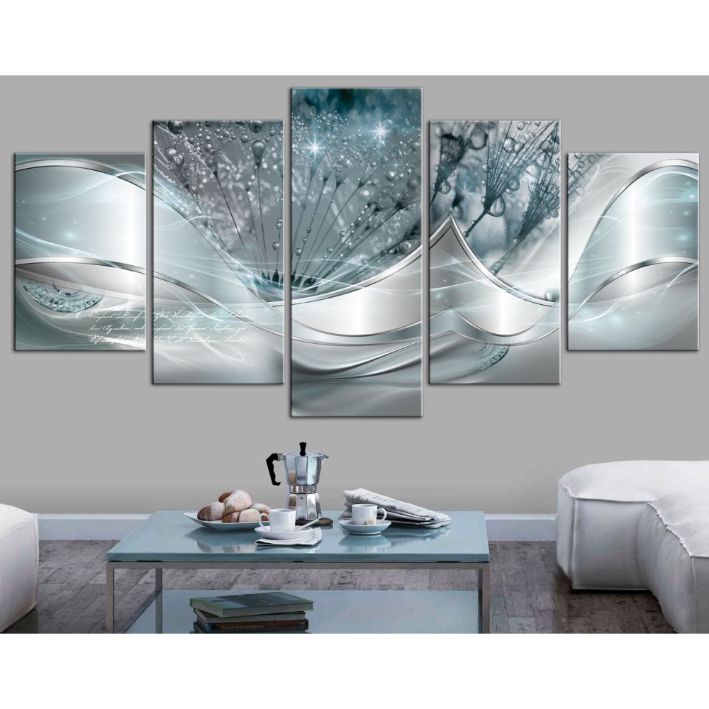 Tavla Arkiio SparklIng Dandelions Blue Wide 5 delar