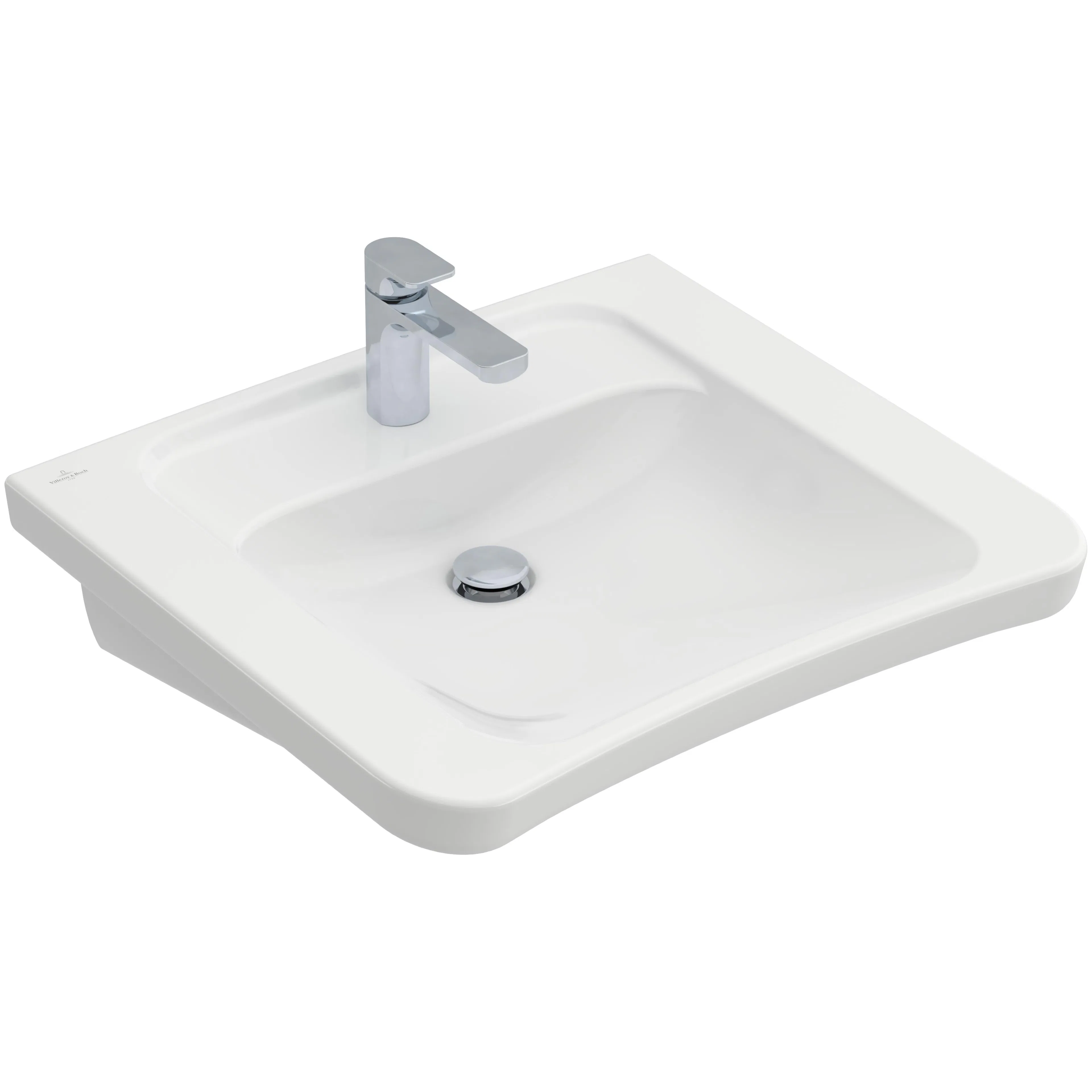 Tvättställ villeroy & Boch Architectura Vita 517868T2 Vit Alpin AntiBac CeramicPlus, Utan Bräddavlopp, 650 mm, Med Blandarhål