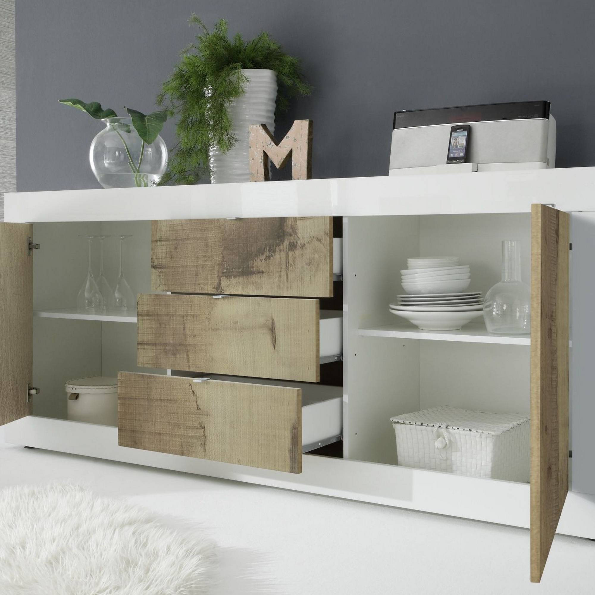 Sidobord LC Spa Basic 210x43 cm Vit