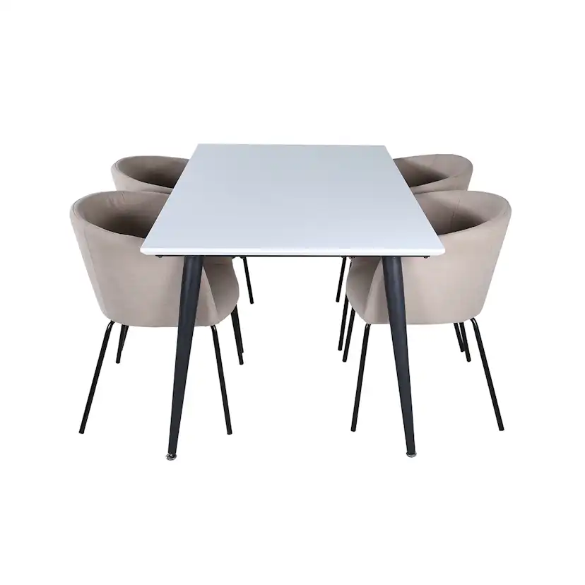 Matgrupp Venture Home Jolie med 4 Bergen Stolar Polyesterlinen