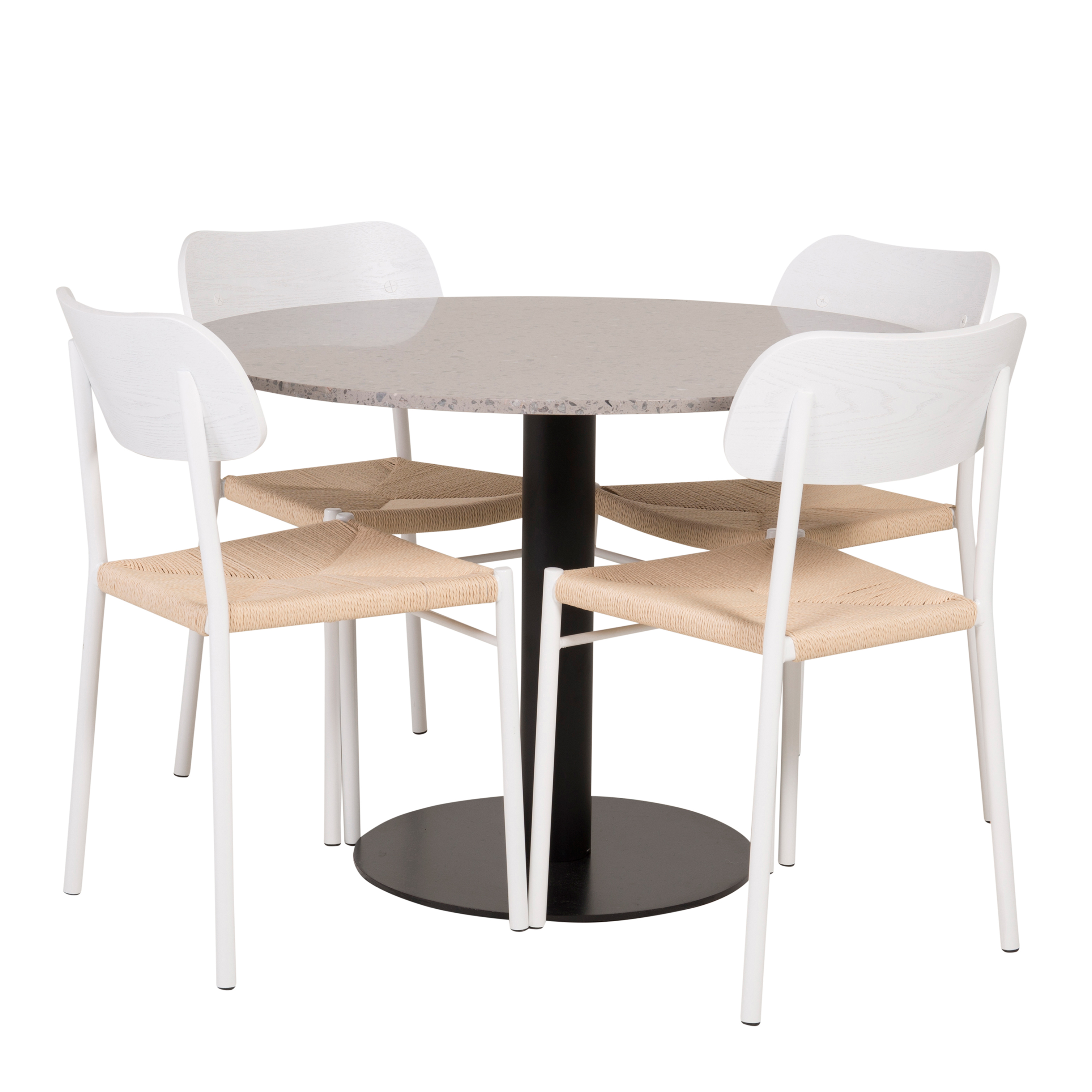 Matgrupp Venture Home Roxanna Grå Bord med 4 Peggy Stolar