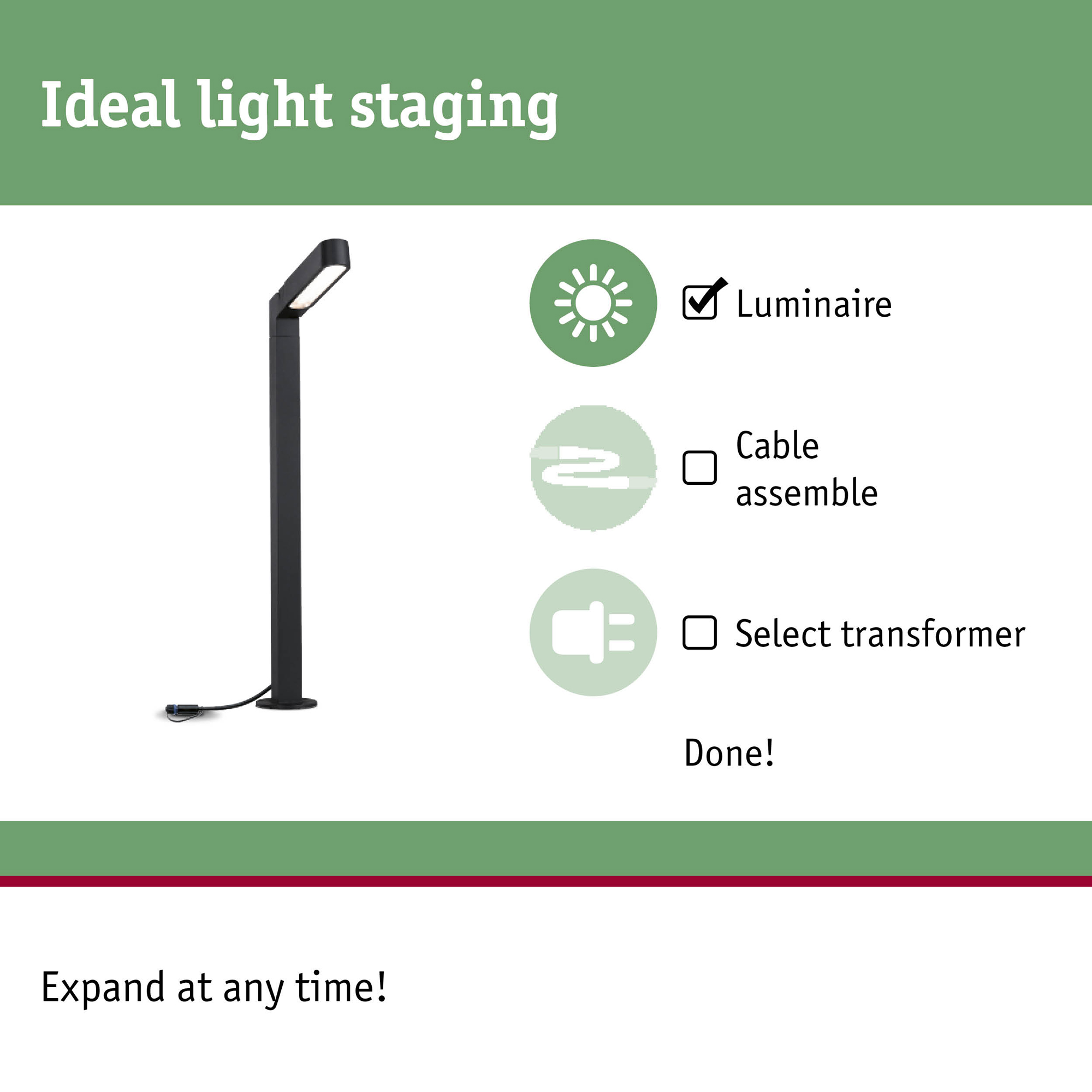 Pollare LED Paulmann Ito Plug & Shine IP65 24V Design: Vertikal justering