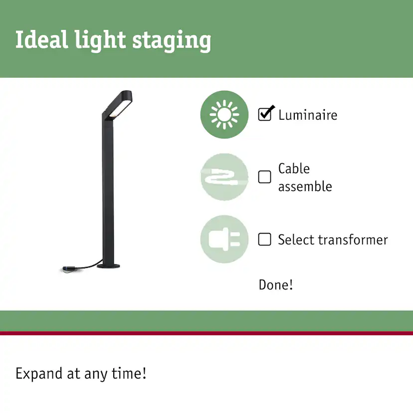 Pollare LED Paulmann Ito Plug & Shine IP65 24V Design: Vertikal justering