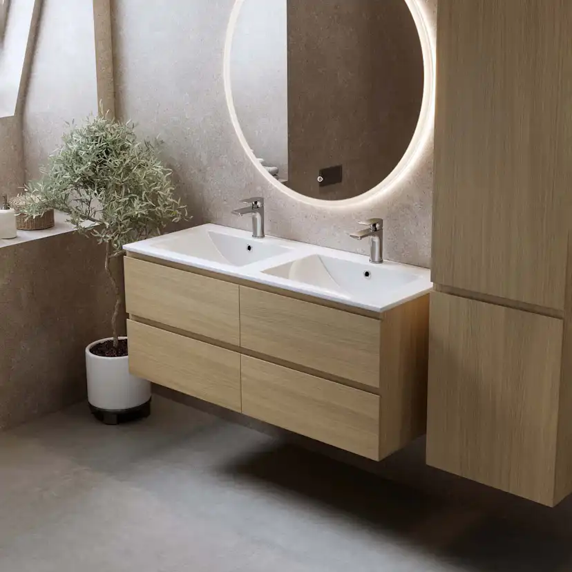 Tvättställsskåp Bathlife Eufori med Tvättställ och Spegel Skina