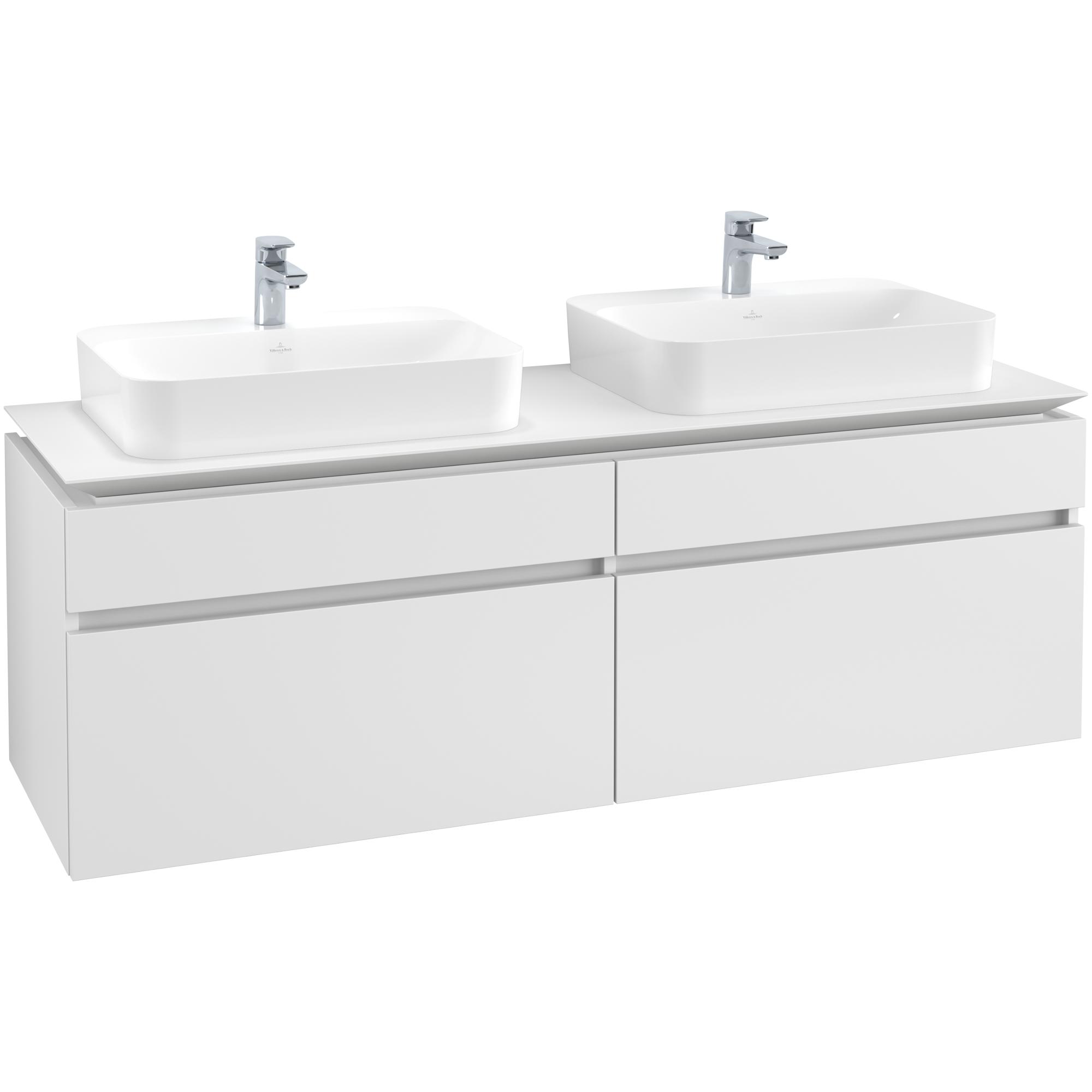 Tvättställsskåp Villeroy & Boch Legato 1600 med 4 Lådor för Två Ytmonterade Tvättställ från Finion & Memento