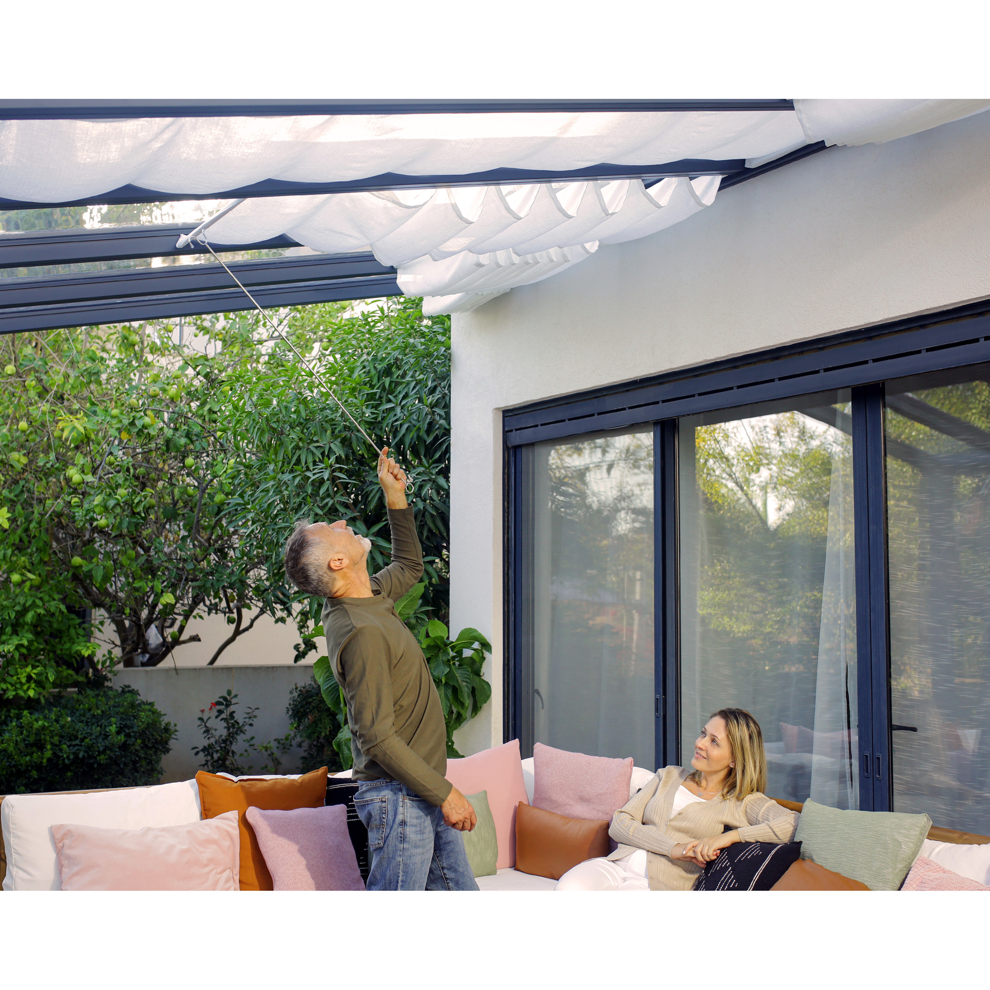 Persienn Canopia by Palram Skuggkit Till Pergola Stockholm 3,4 x 5,9 m Vitt