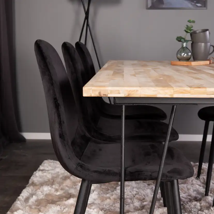 Bali Matbord - Svart / Naturträ - 200*90*H75+Polar Dining C Natur/Svart