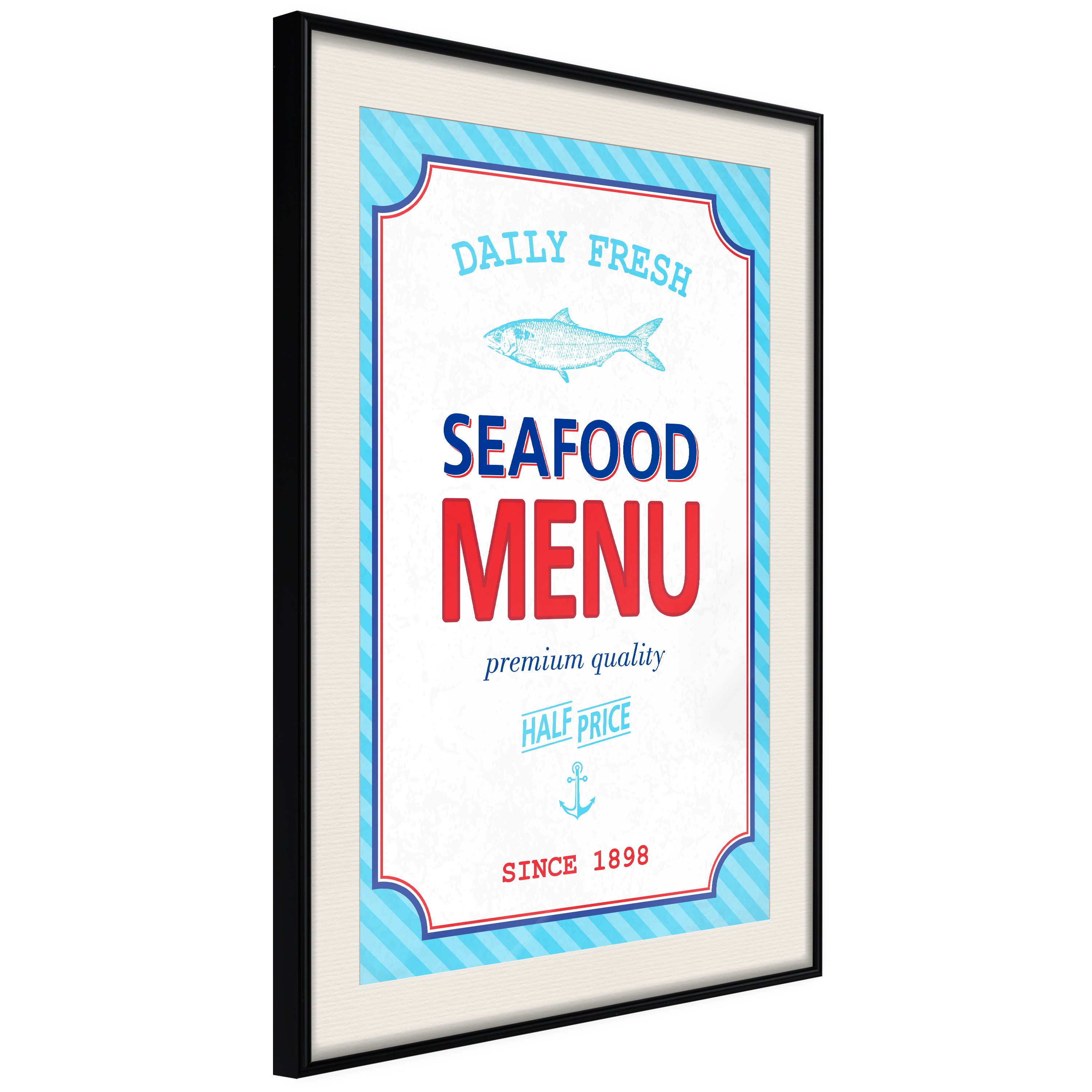 Affisch - Menu [Poster] 30x45 Svart ram med passepartout, 30x45 cm