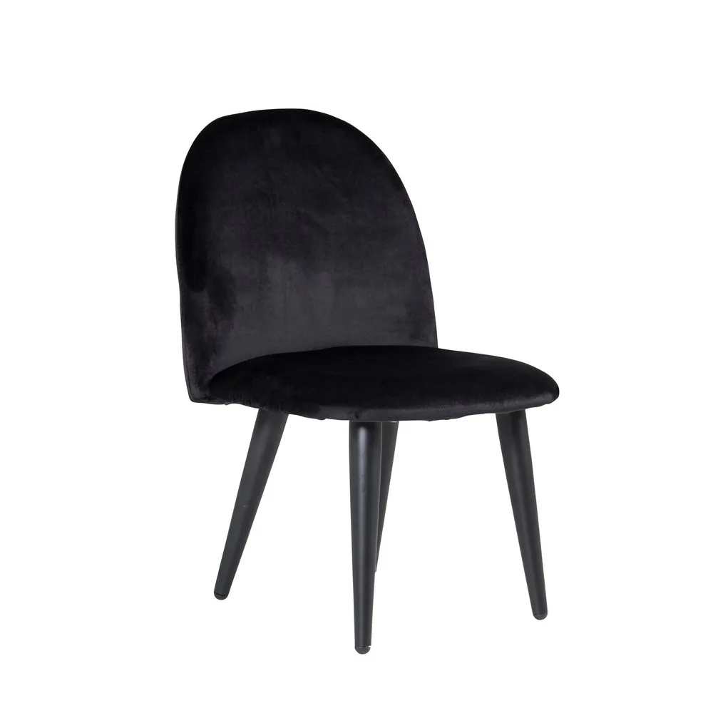 Velvet Dining Chair XXS - Black Velvet Svart