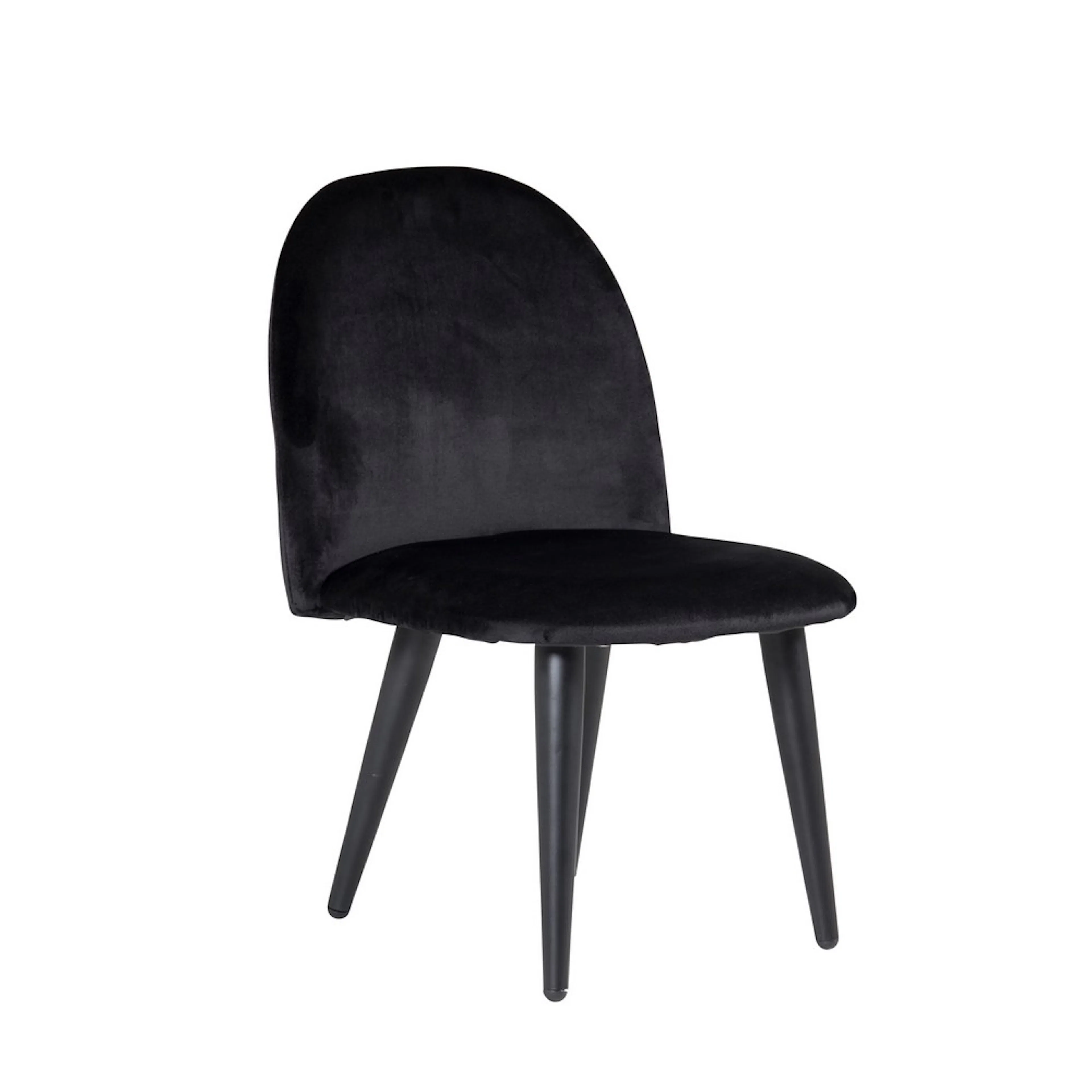Velvet Dining Chair XXS - Black Velvet Svart